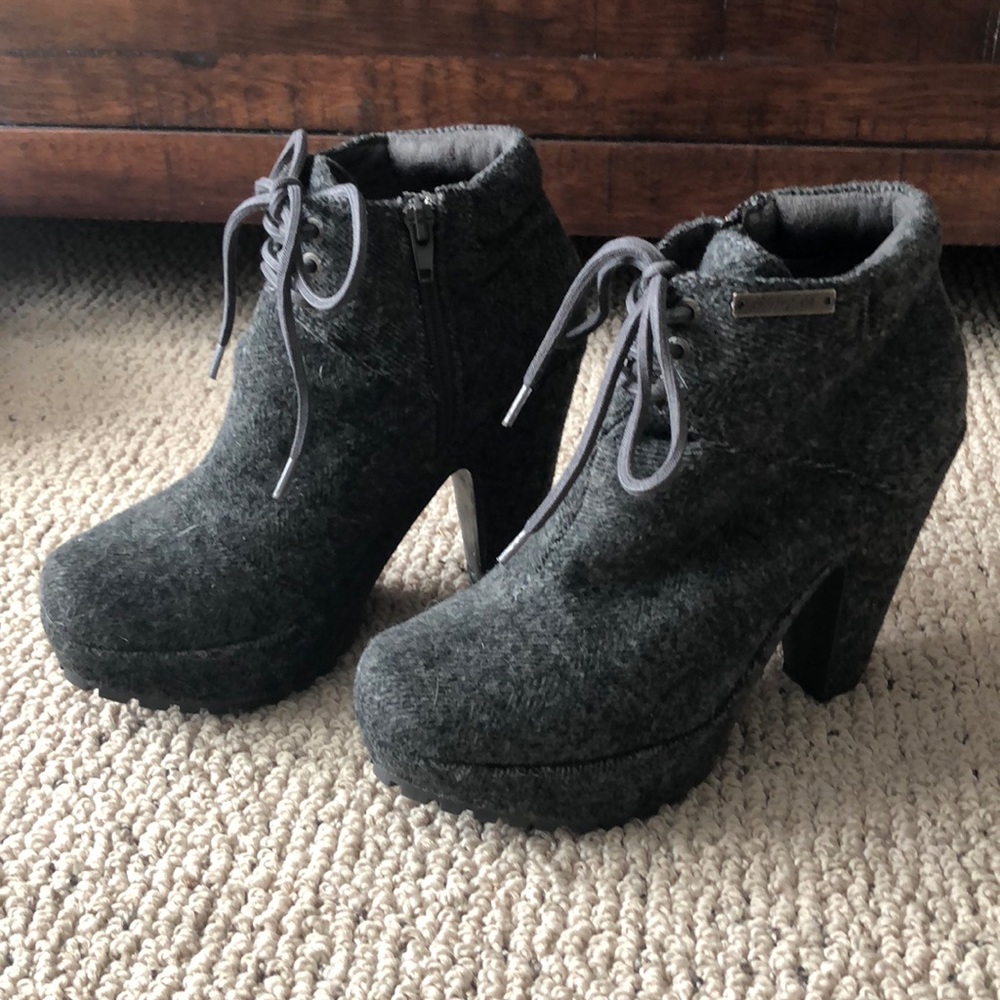 Grey ankle booties